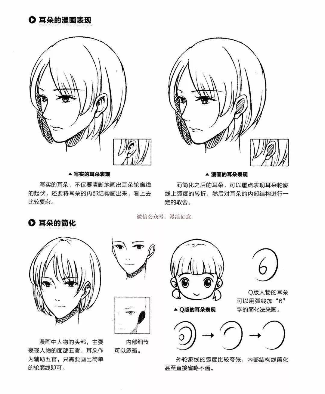 【手绘基础教程】人物耳鼻嘴的画法教程