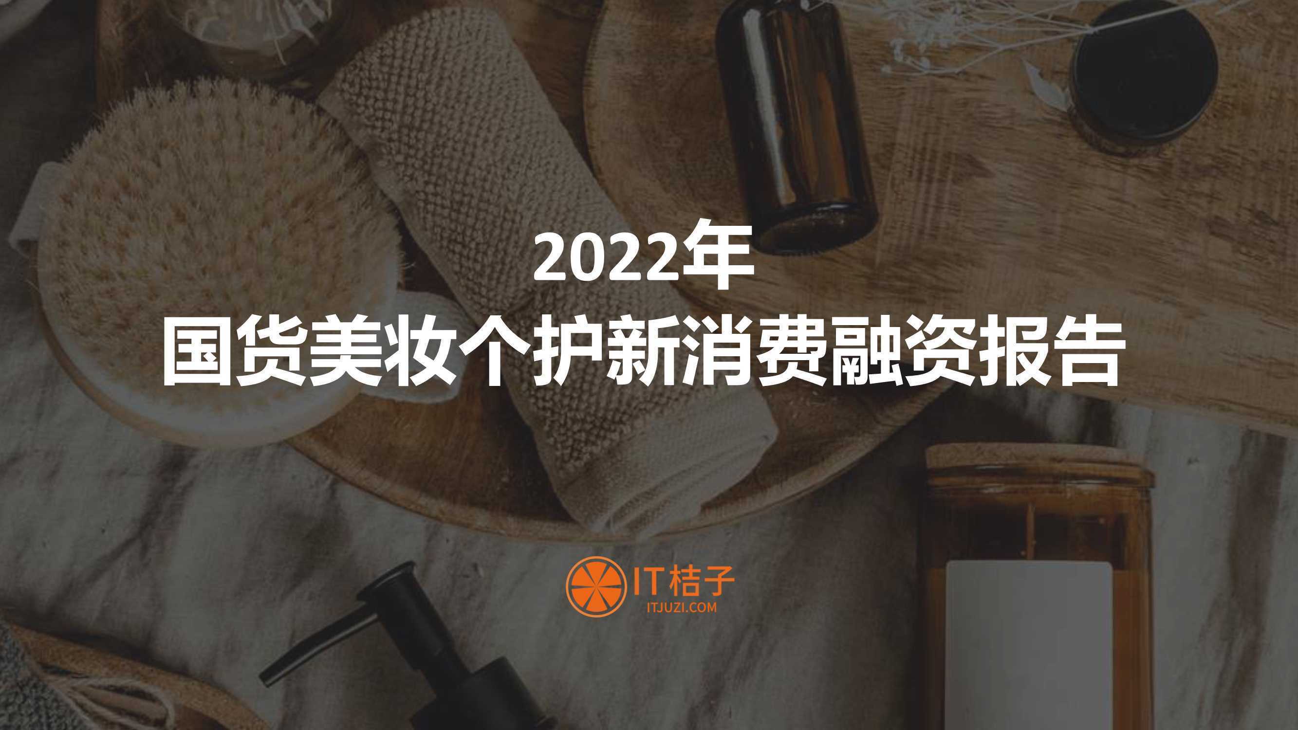 IT桔子：2022年国货美妆个护新消费融资报告