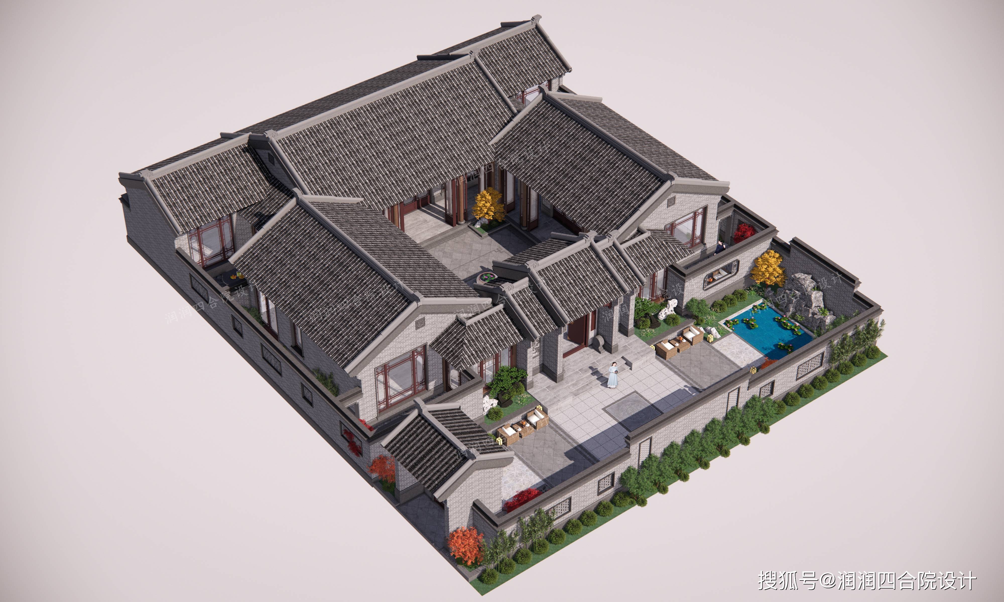 9,二进式6庭院——润润四合院设计刘鹰_夜景_门楼_装修