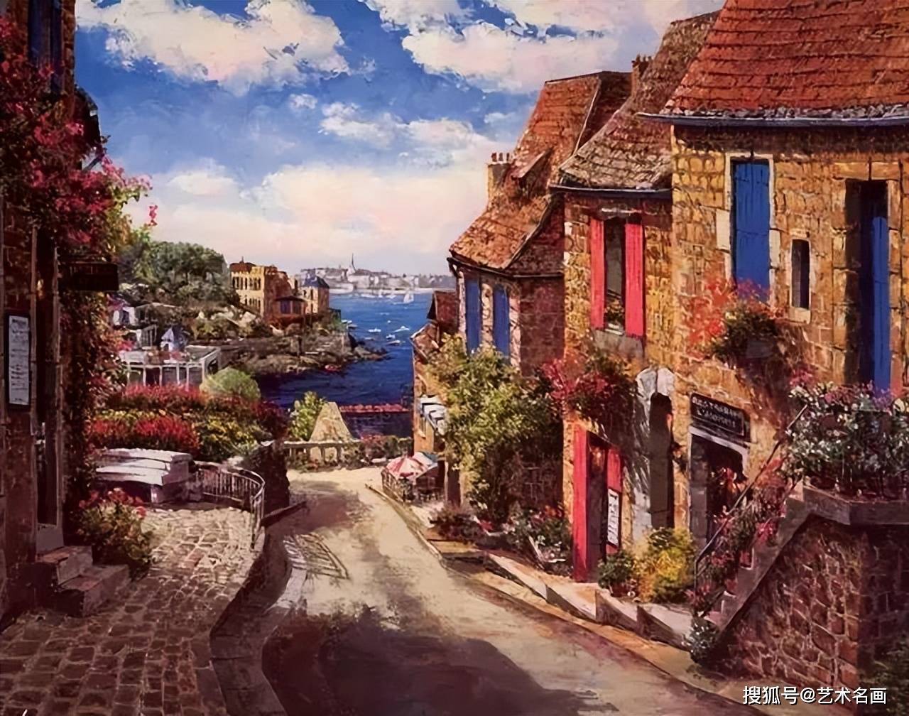 50幅油画，50幅浓郁的欧洲小镇风情，美不胜收！