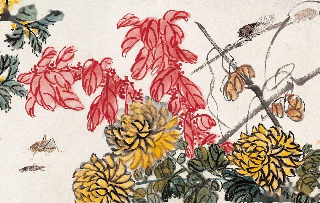 long玩艺儿 | 秋天,看齐白石《九秋风物图》_老人_雁来红_湘潭