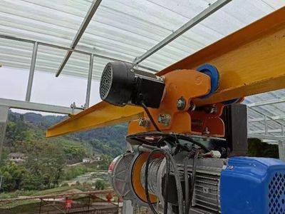 蔬菜大棚安装小型电动提升机提高了工作效率_工字钢_操作_功能