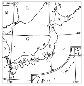 初中地理日本地图图片