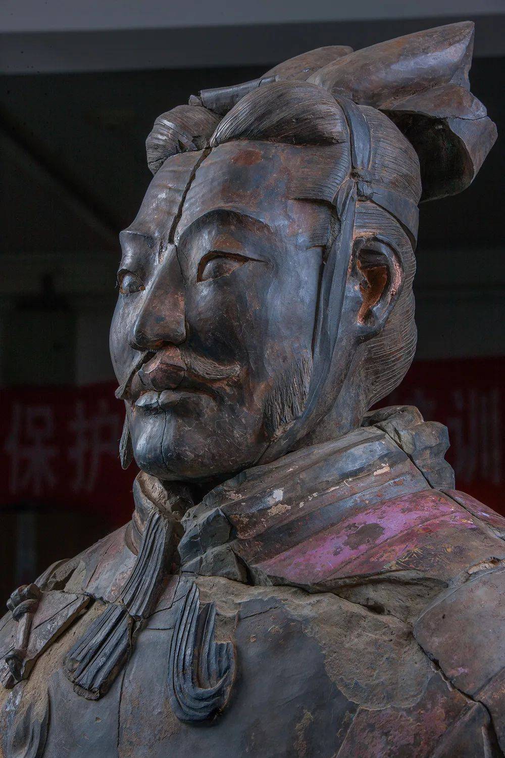 一号坑出土的彩绘将军俑与二号坑出土的立射俑.