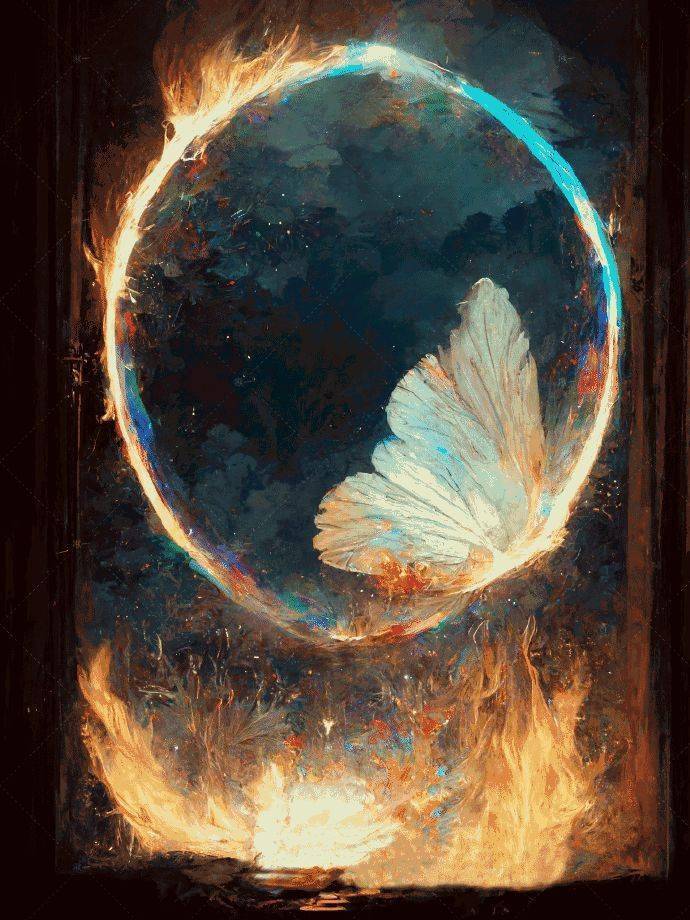 浴火破茧的蝴蝶,黑夜无法吞噬.