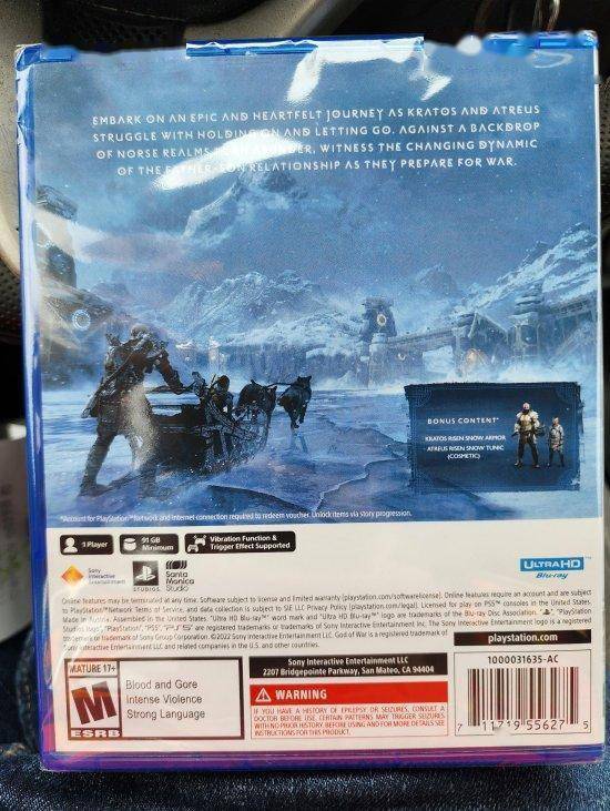 《战神诸神黄昏》实体版偷跑：封面显示需预留91GB