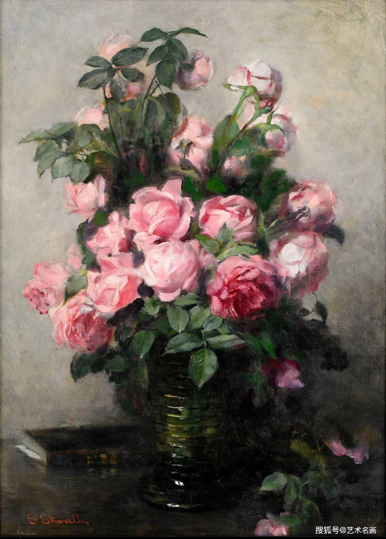 欧洲古典玫瑰花静物油画,美|艺术名画_存在物_海德格尔_本质