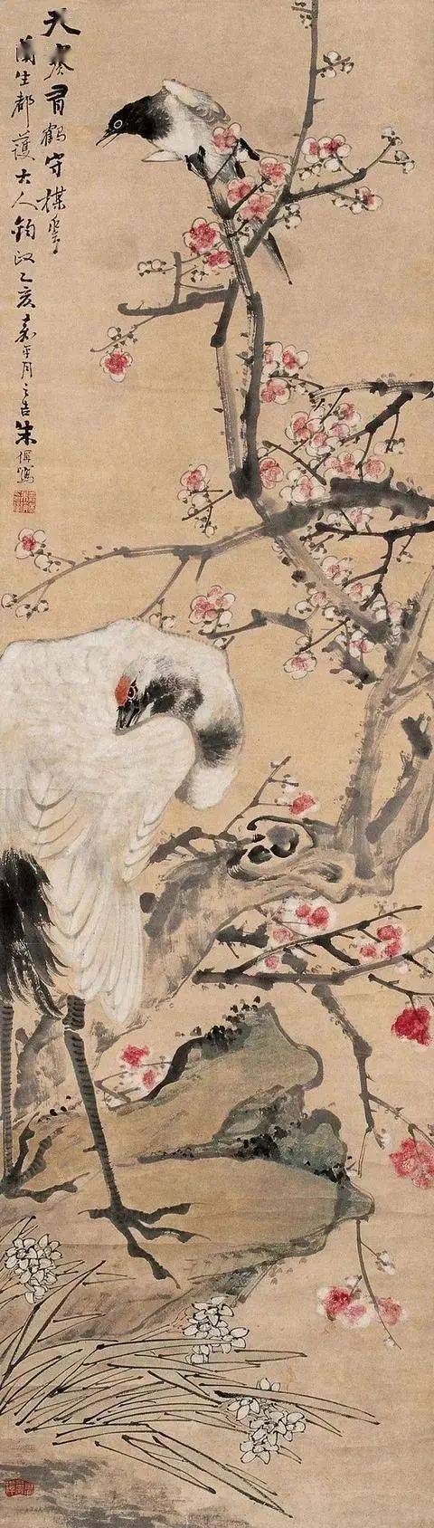 清代朱偁花鸟画作品欣赏_墨林_名家_浙江