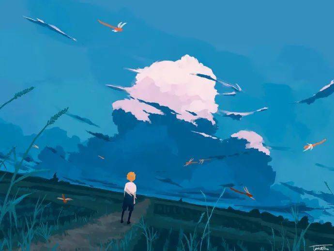 插画| 我只在少年的时候,梦入云端._光亮_东西_眼睛