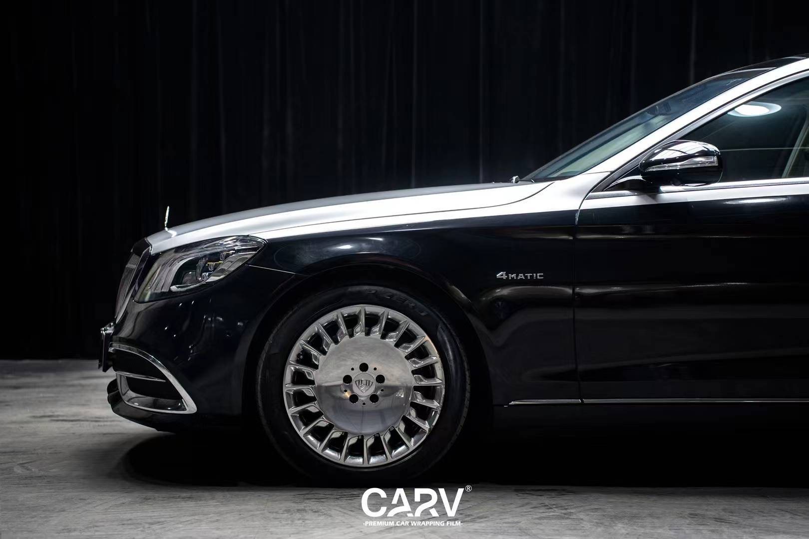 奔驰s级卡孚改色膜白金钢琴黑&电光金属银,大气十足_搜狐汽车_搜狐网