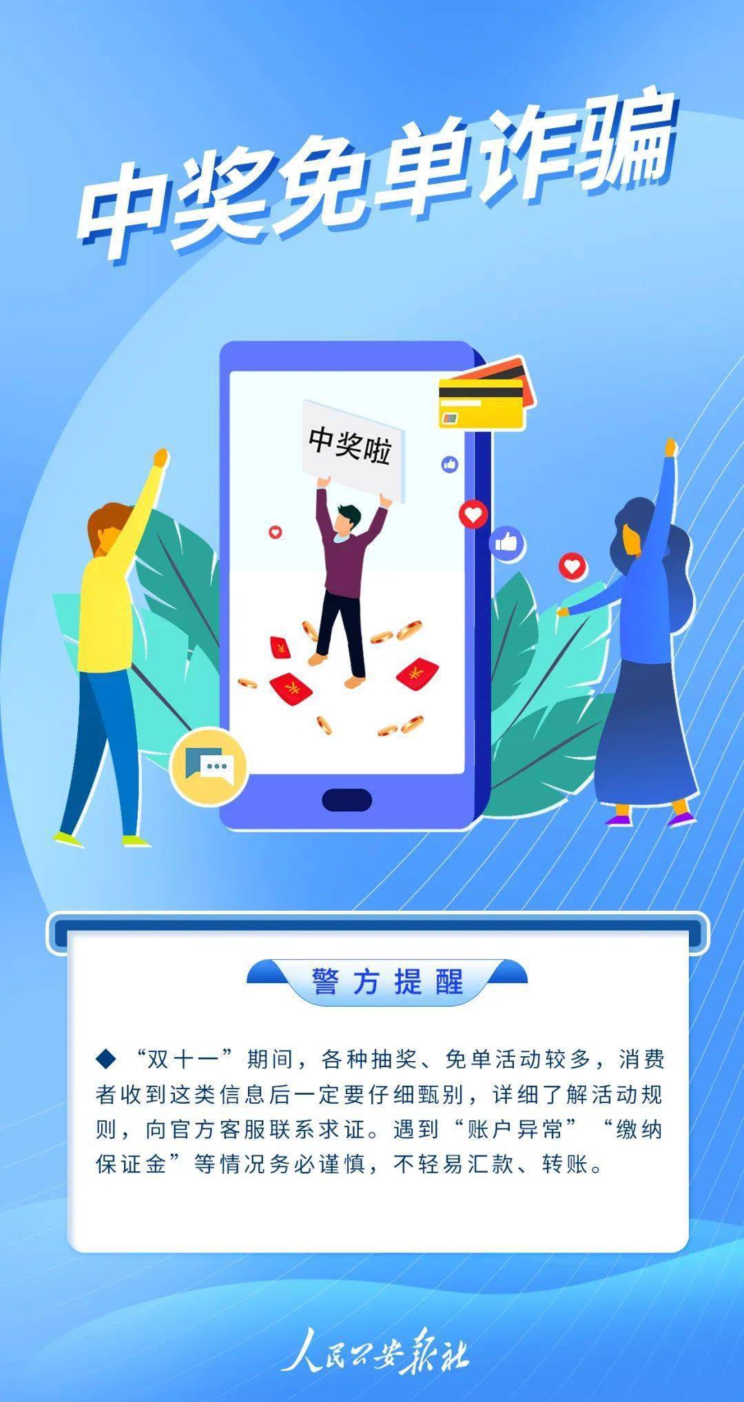 (5)中奖免单诈骗