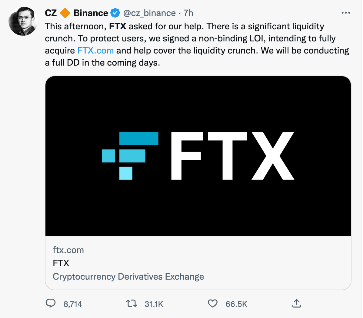 币圈雷曼时刻：头部交易所FTX轰然倒塌，币安1天后宣布终止收购
