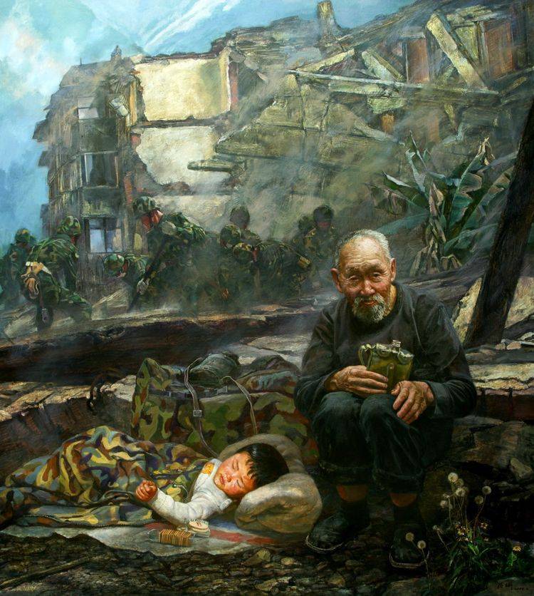 《高原頌》220×400cm 2008《百團大戰》80×200cm 2021《1938年魯南