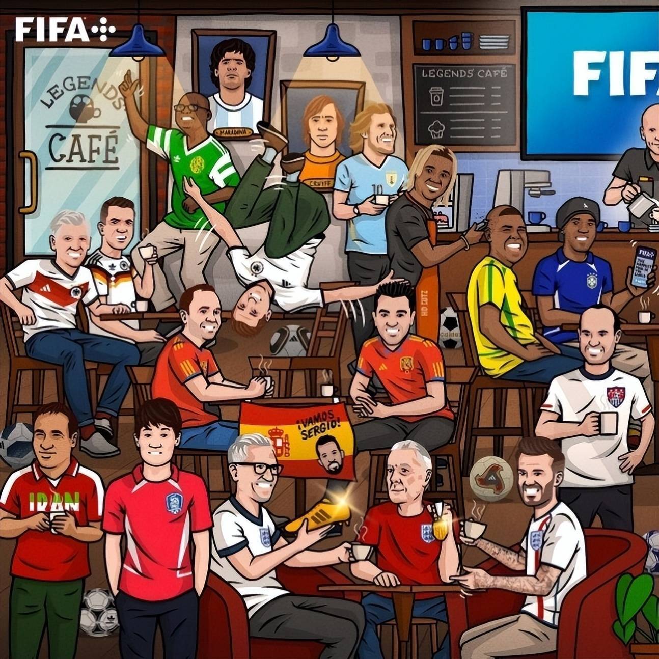 两代人的青春啊！FIFA在世界杯前夕晒出传奇球员海报