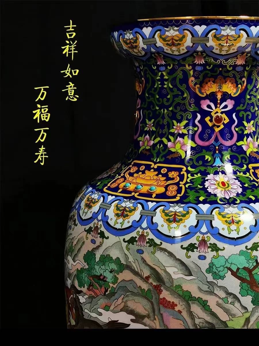 戴嘉林大师景泰蓝《马到成功·金驹进宝》灯笼尊_名称_口径_价格