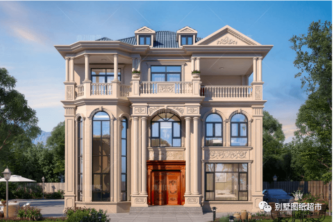 12米×13米三层别墅,旋转楼梯大复式,农村豪宅的顶级配置_设计_大气