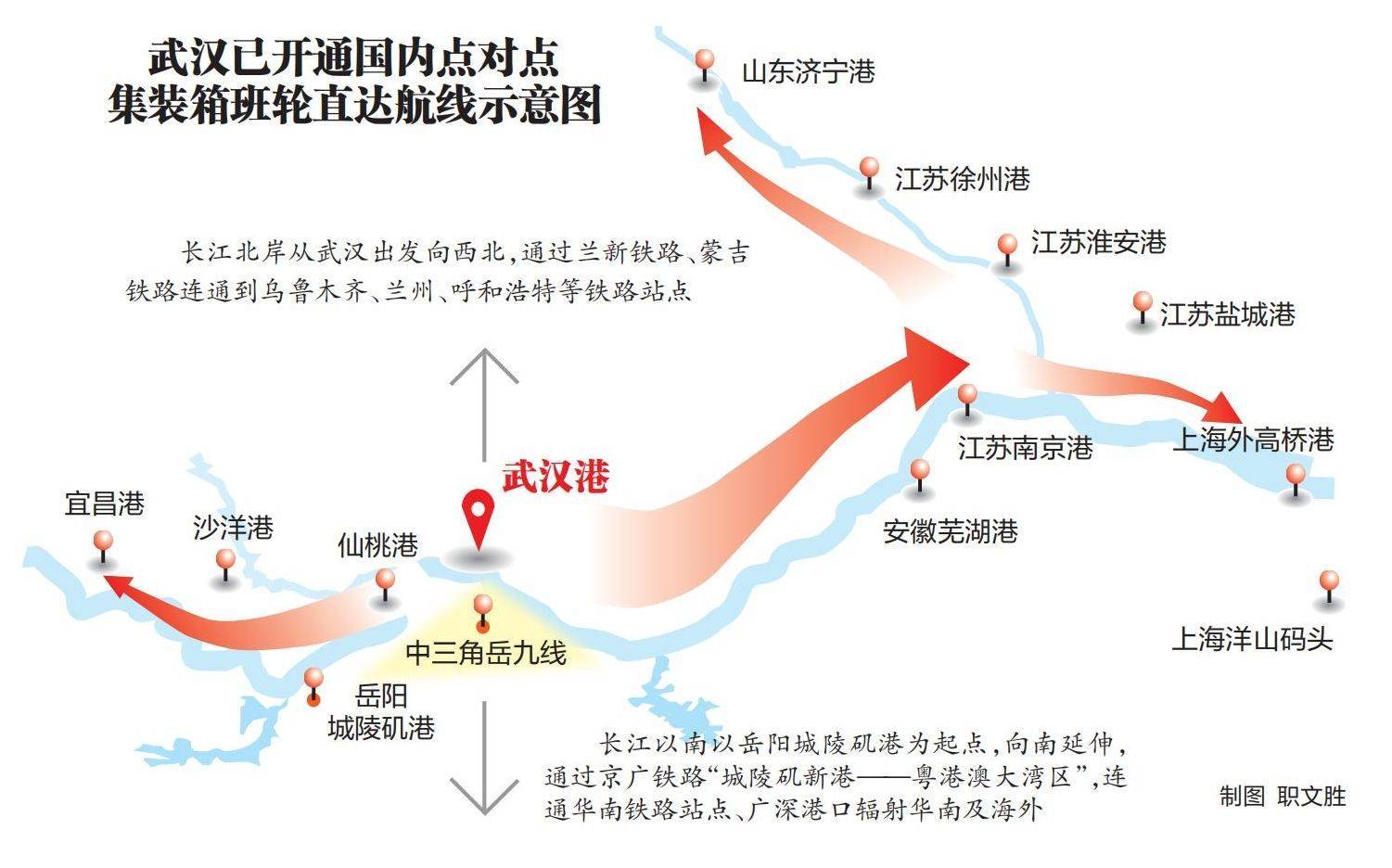 一周内打通两条,武汉集装箱班轮国内直达航线增至13条_开港_城陵矶