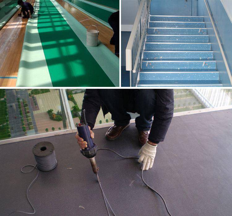 pvc运动地胶施工流程及日常清洁维护?_地板_方法_进行
