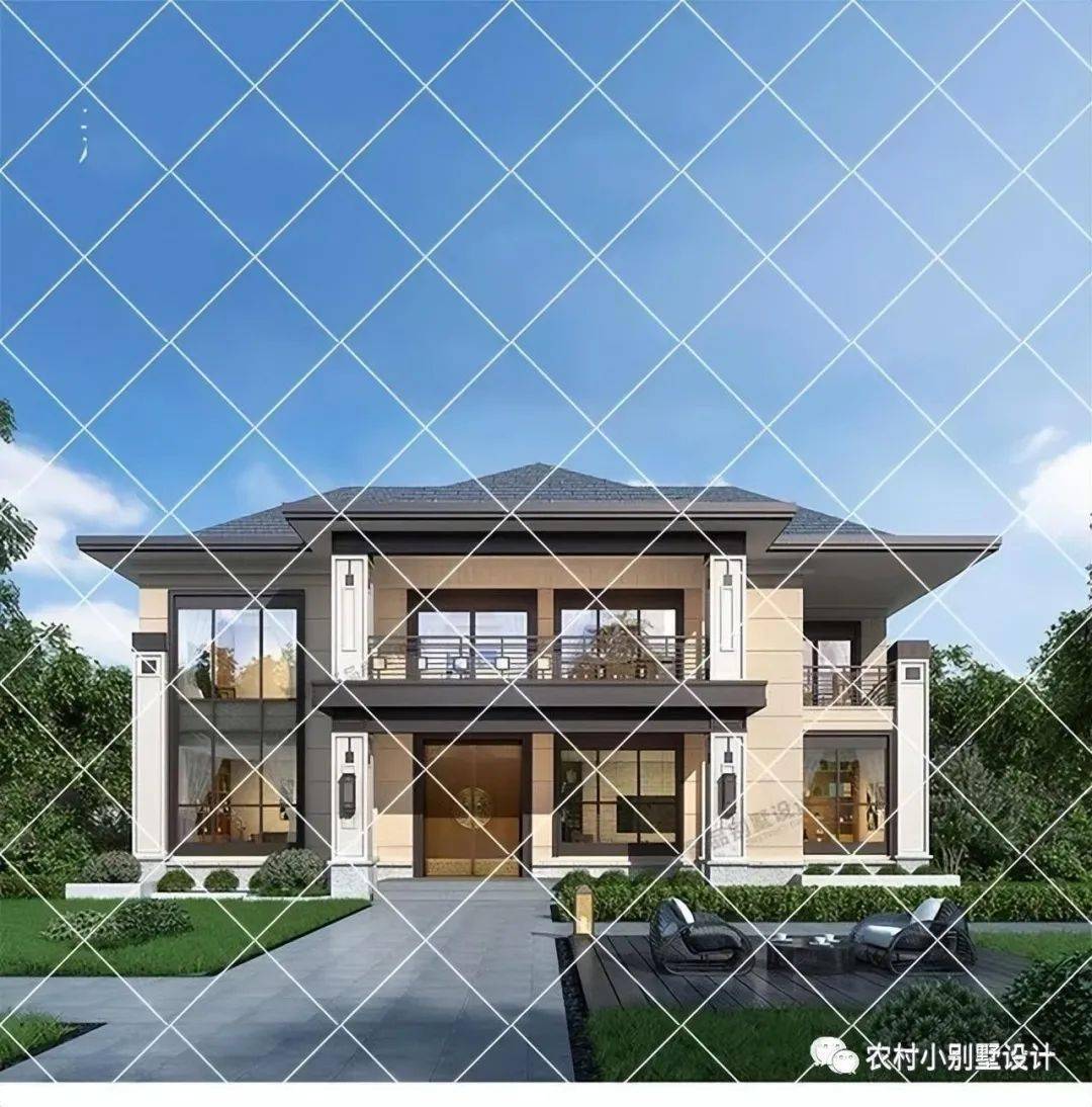 4开间二层农村自建房别墅效果图,42套农村二层房屋设计别墅图纸_信号