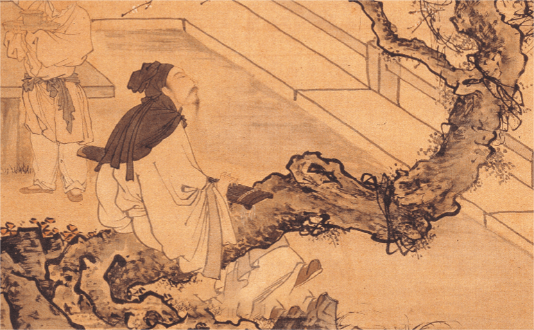 明 杜堇《梅下横琴图轴》 上海博物馆藏另一种是专门为盛放古琴而设计