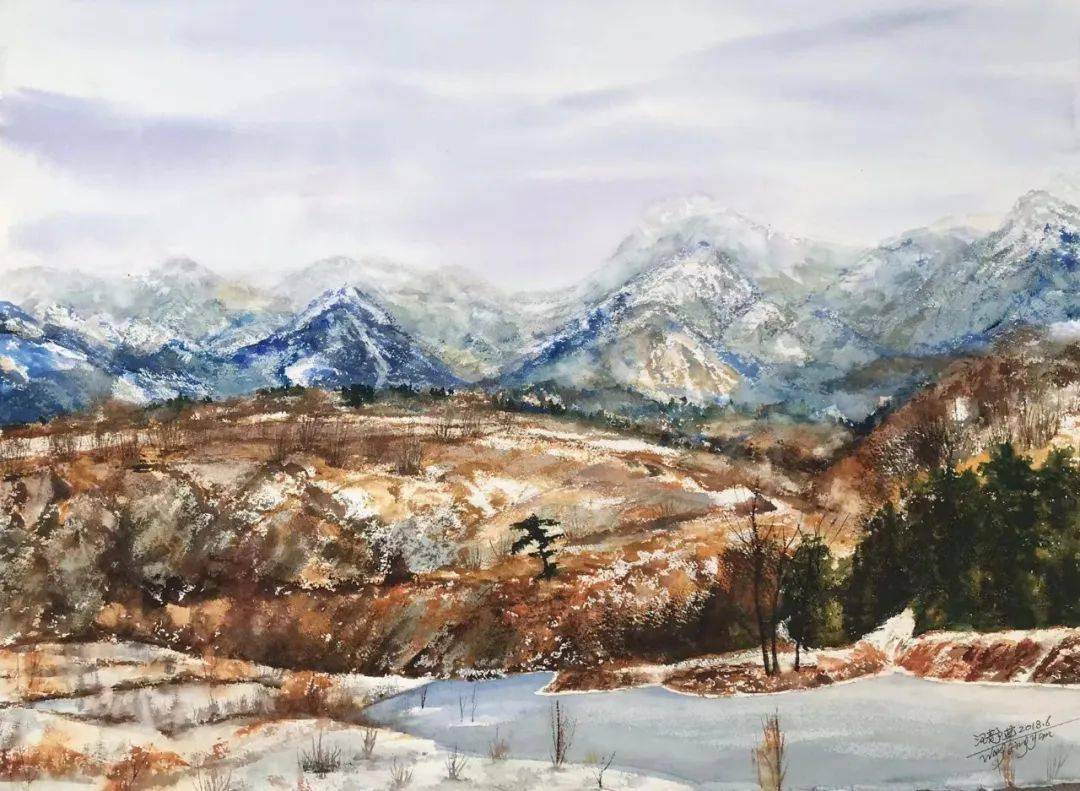 【水彩崂山】第八届"水彩崂山"青岛当代水彩艺术展参展作品_港湾_冬日