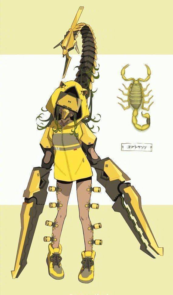 画师绘制独特风格拟人化,昆虫 美少女 机械,实属"惊艳"_蜘蛛_创作