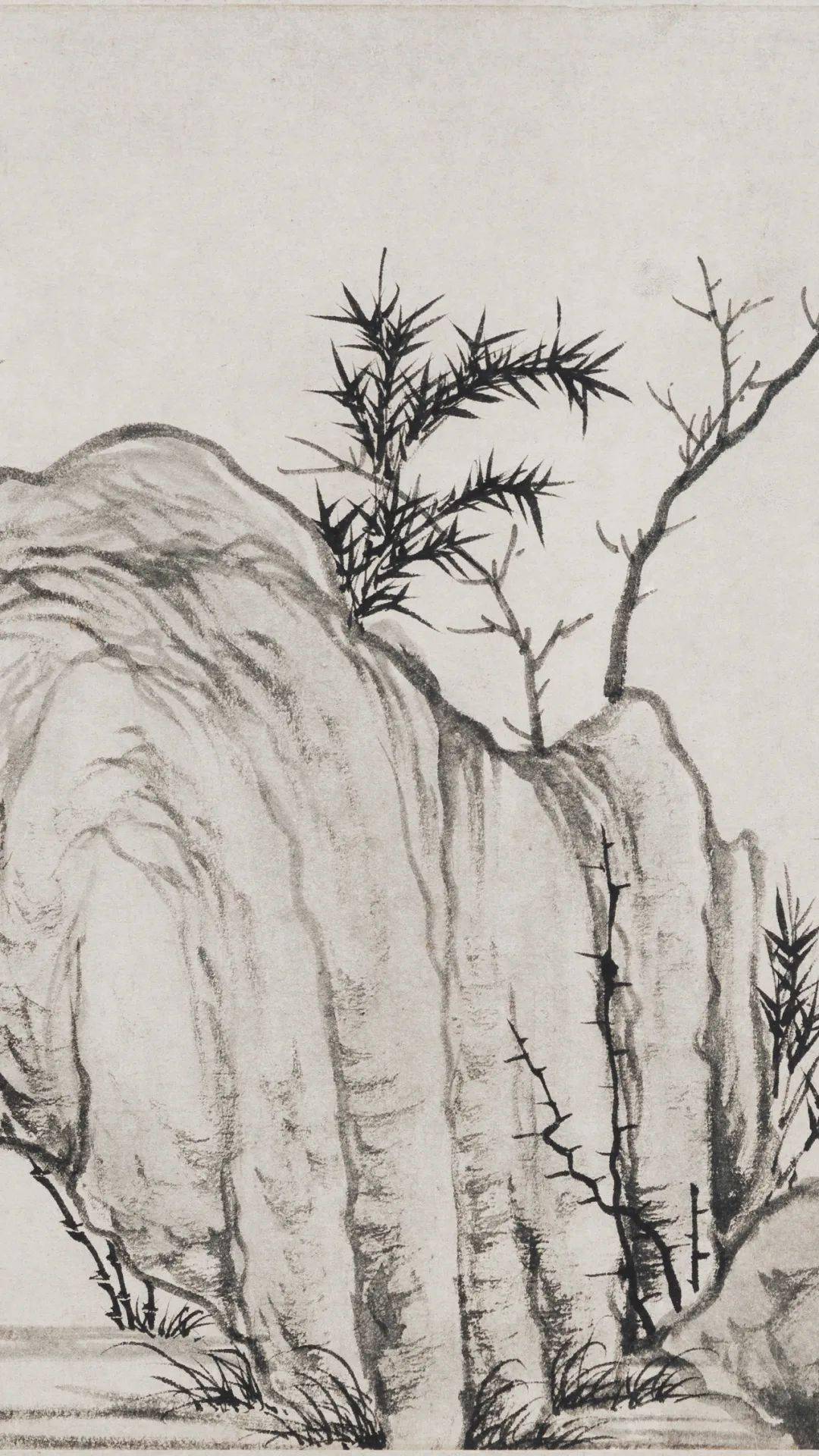 赵孟頫 枯木竹石图(高清)_元人_集锦_安岐