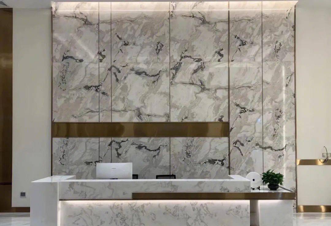 Fendi White Marble Decorative Wall Fendi White Marble decorative wall application in a luxury interior