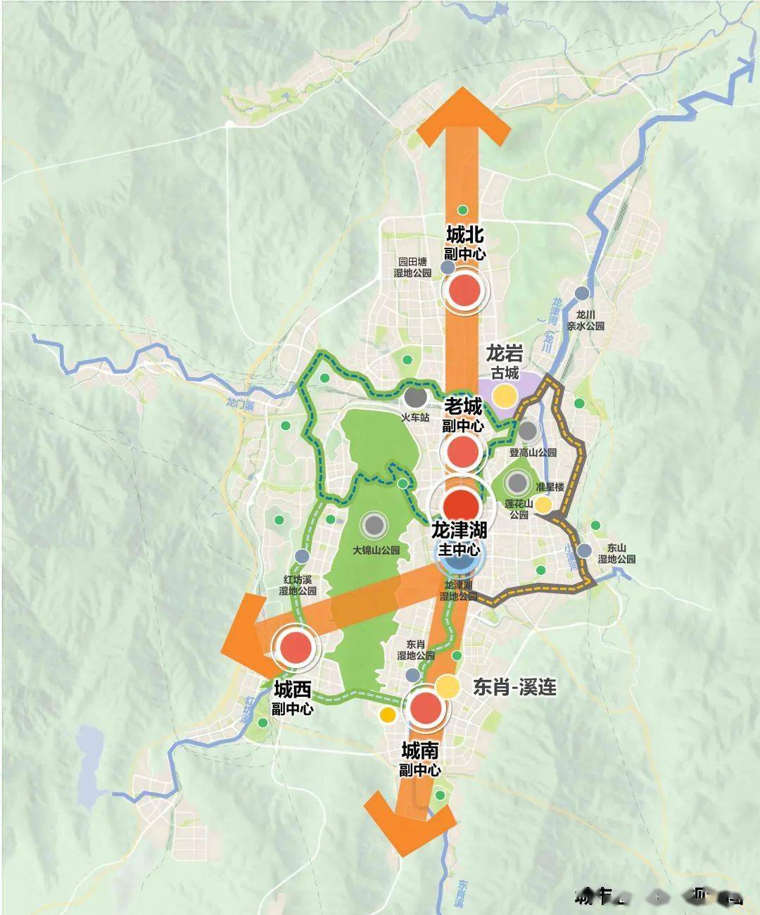 龙岩市发布最新中心城区主城区总体城市设计_风貌_公园_核心