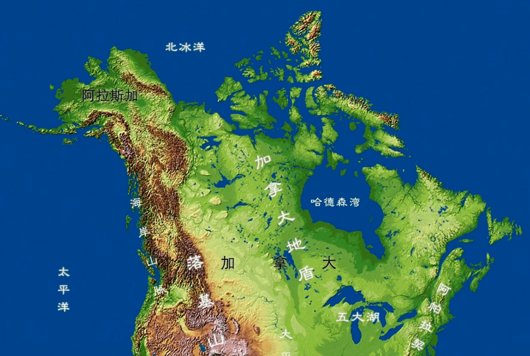 加拿大水系图图片