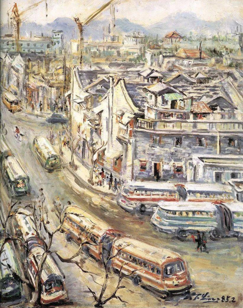 《桥上的风景》何红舟 235x195cm2014年