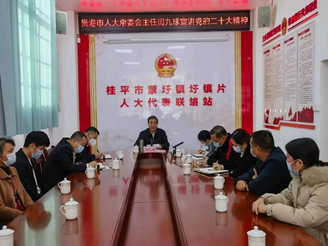 12月13日上午,贵港市人大常委会主任,党组书记闫九球深入桂平市蒙圩镇
