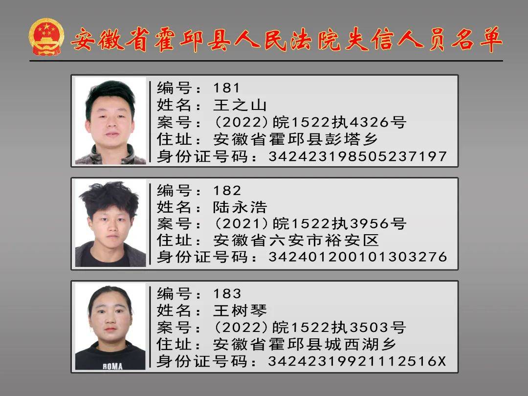 30名失信被执行人名单公布!有你认识的吗_霍邱_年度_处理