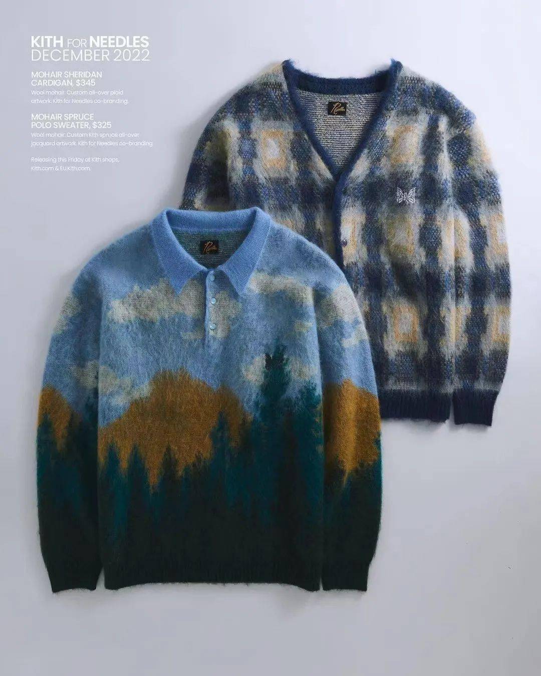 KITH × NEEDLES MOHAIR POLO SWEATER Lサイズ-