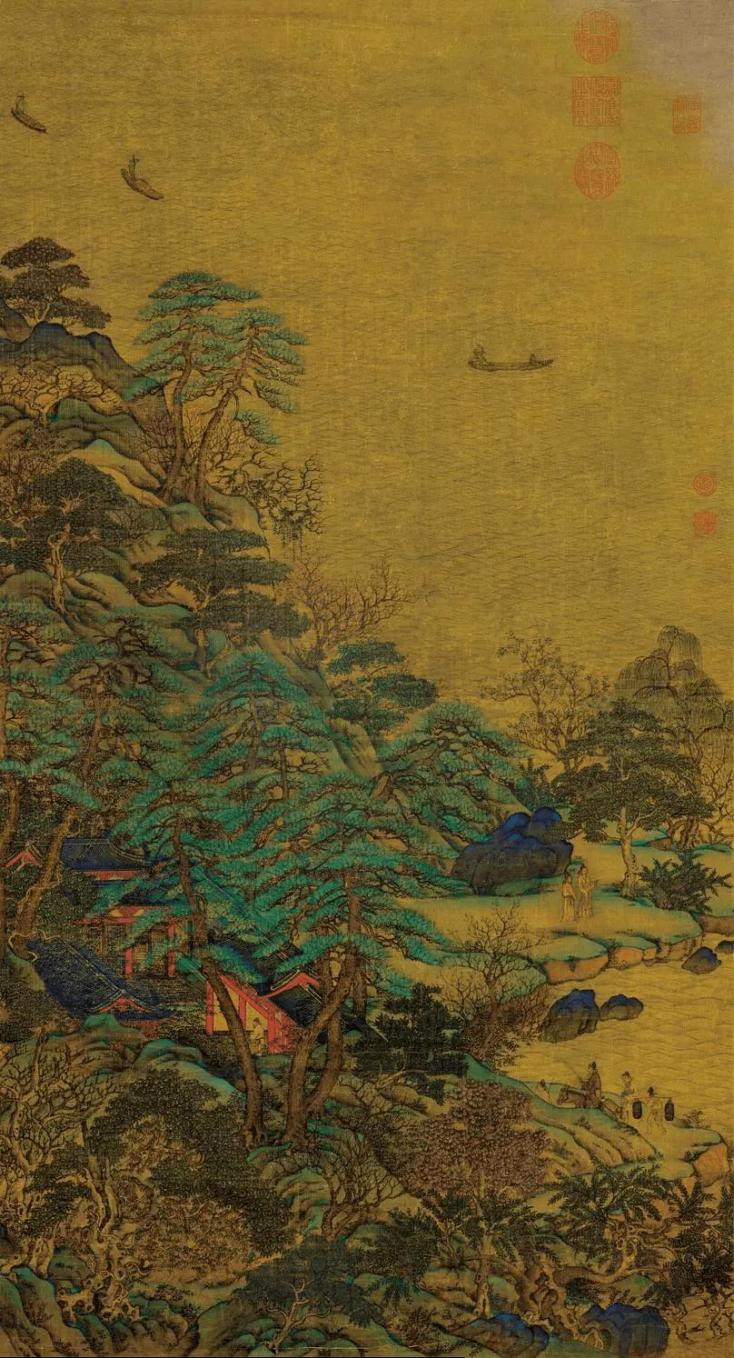 青绿山水的流衍与标新_王希孟_人物画_画作