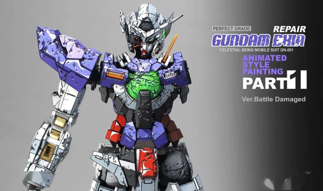 战损但二次元涂装!pg能天使修复型_公众_效果_机体