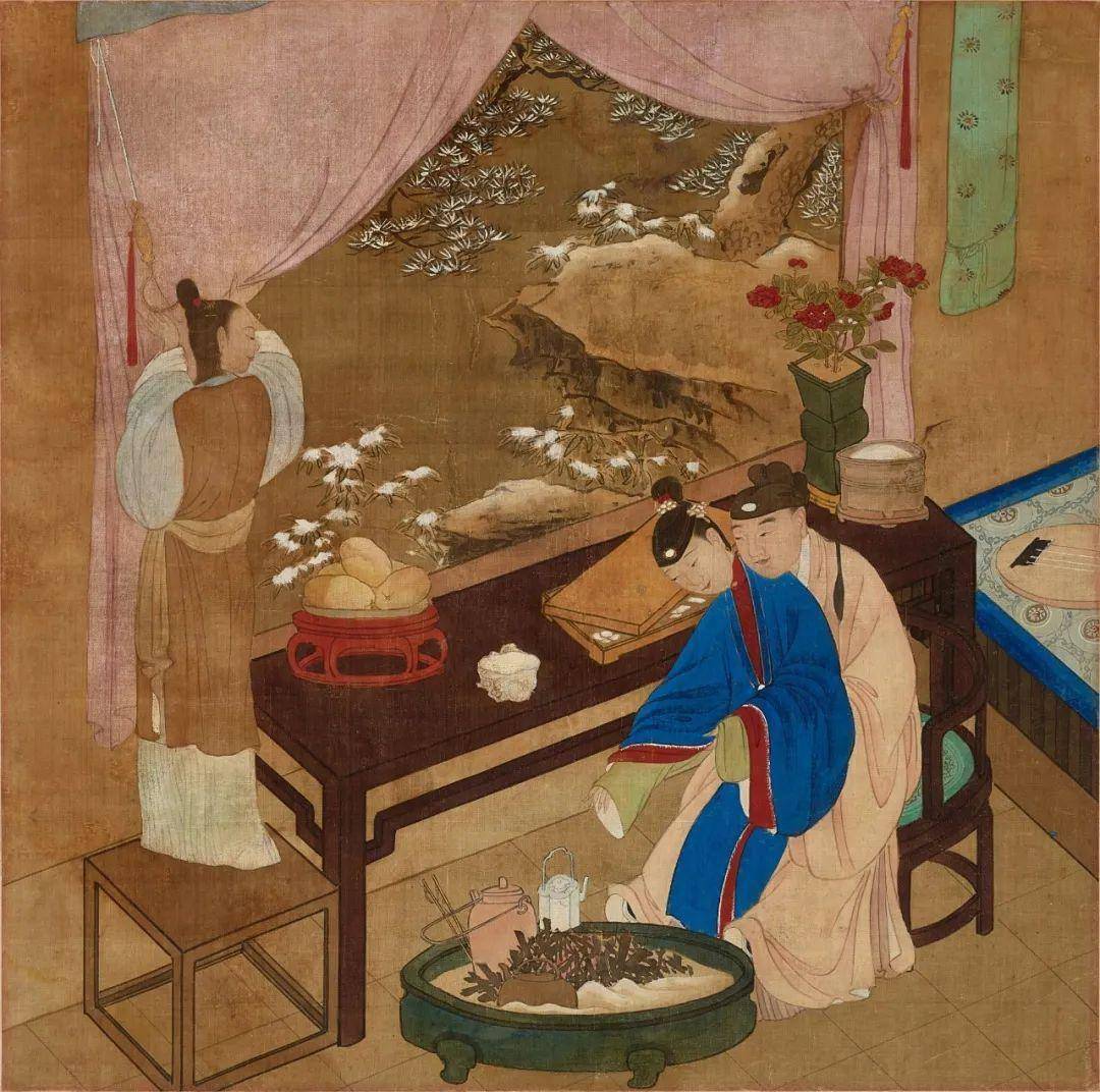 十八世纪 〈燕寝怡情〉 一册八帧选四 设色绢本苏富比2022春拍明代