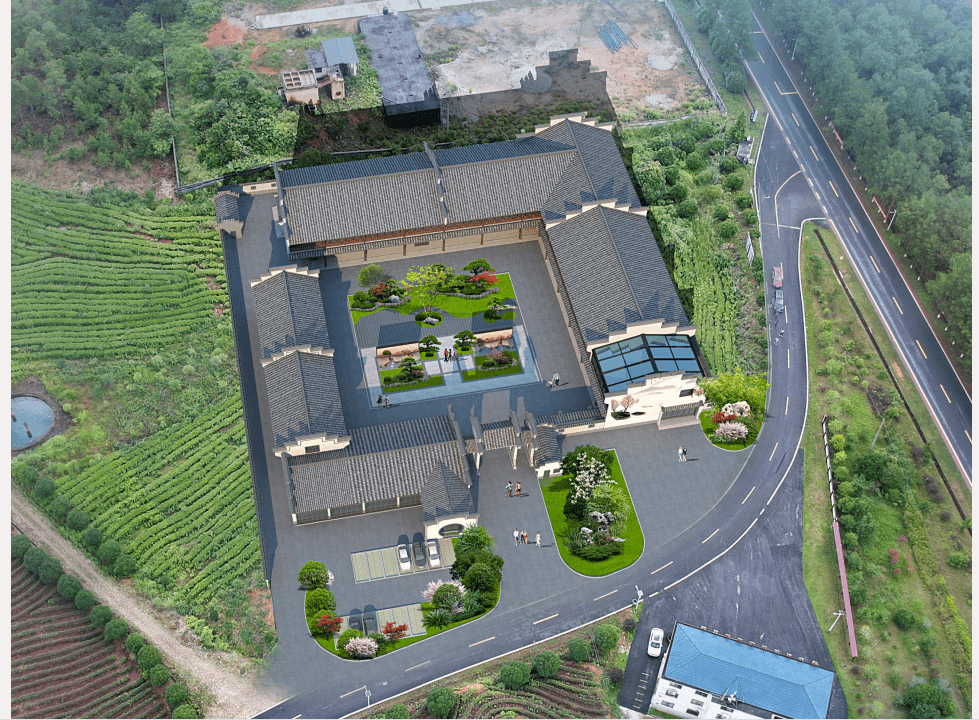 靖安茶叶加工中心建成后效果图2022年,靖安县委,县政府计划投资3900