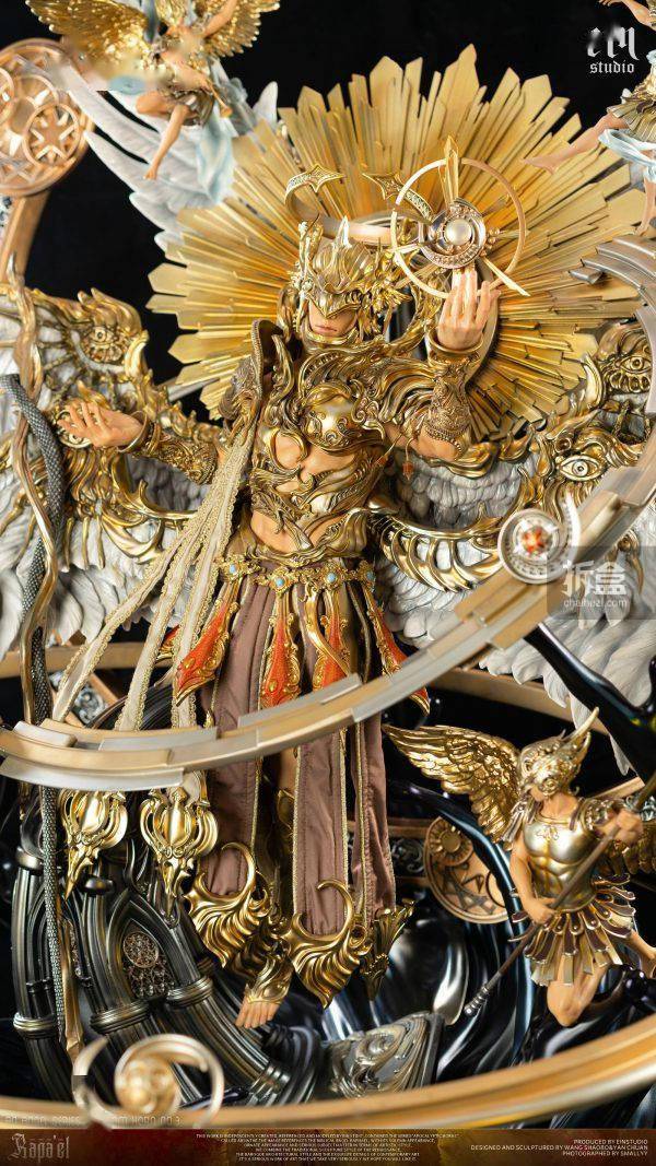 ein工作室 末日号角第三款 大天使拉斐尔苦艾艺术雕像_金色_作品_头盔