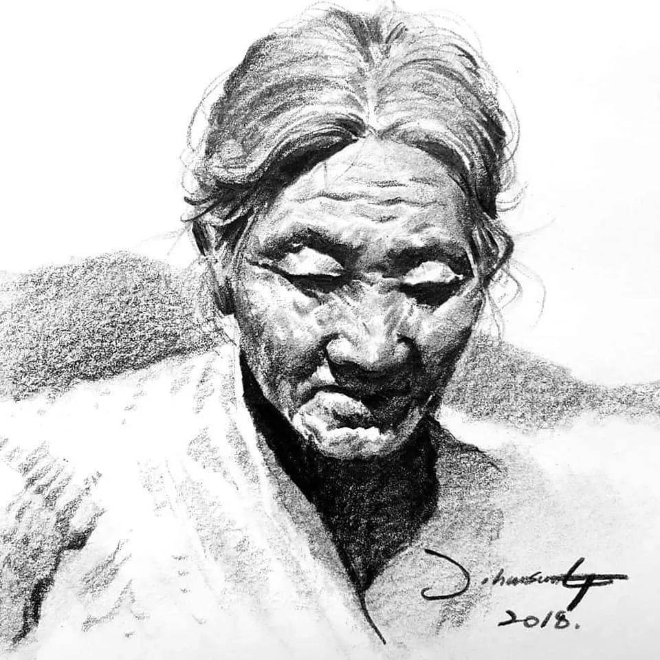 惟妙惟肖的木炭条肖像画,生动传神!_素描_jung_网络