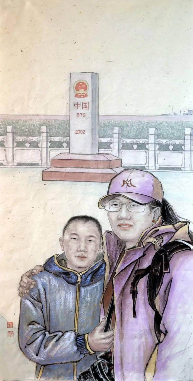 (国画)金瑞《中国平安》(国画)王大江摄影作品《五星红旗飘扬在千里