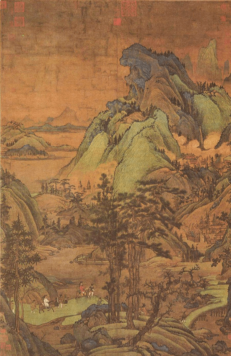 "米芾"极力推崇的五代画家 ——董源_山水画_夏山_局部