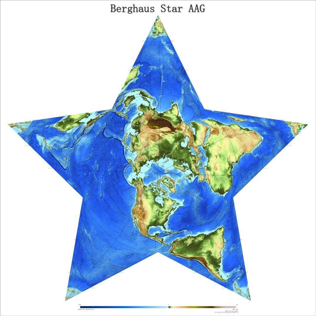 star) 投影自 1998 年起,美国国家地理学会将其用于一般世界地图和