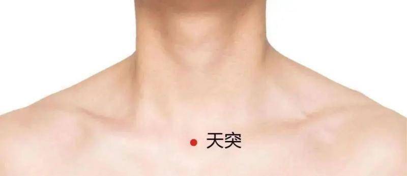 按摩天突穴的时候,可以一边按摩,一边做吞咽的动作