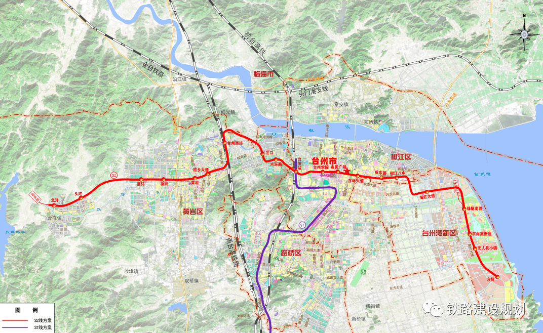 s2线将构筑台州城市东西向公共交通主轴线路,与s1线共同组成中心城区