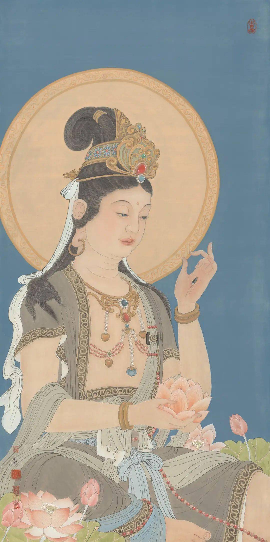 《地藏王菩萨坐像》90cm×45cm侯文华成都画院特聘画家,民盟盟员,中国