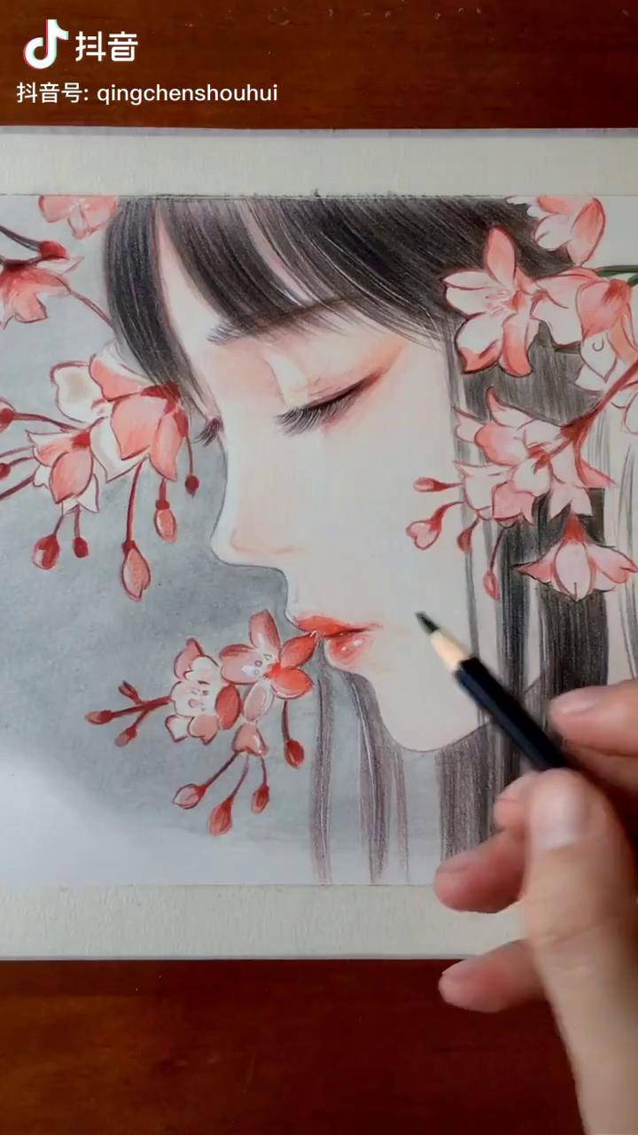 临摹古戈力的古风插画 半成品