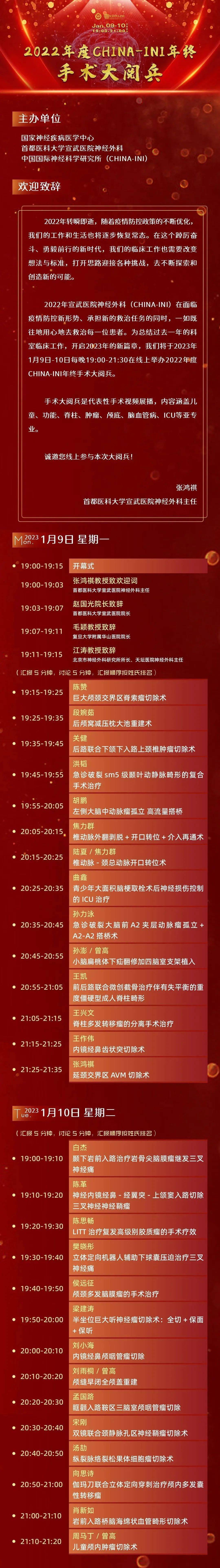 正在播出（19:00）｜2022年度CHINA-INI年末手术大阅兵 Day 2