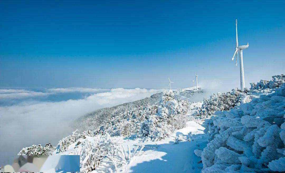 临海括苍山雪景图片