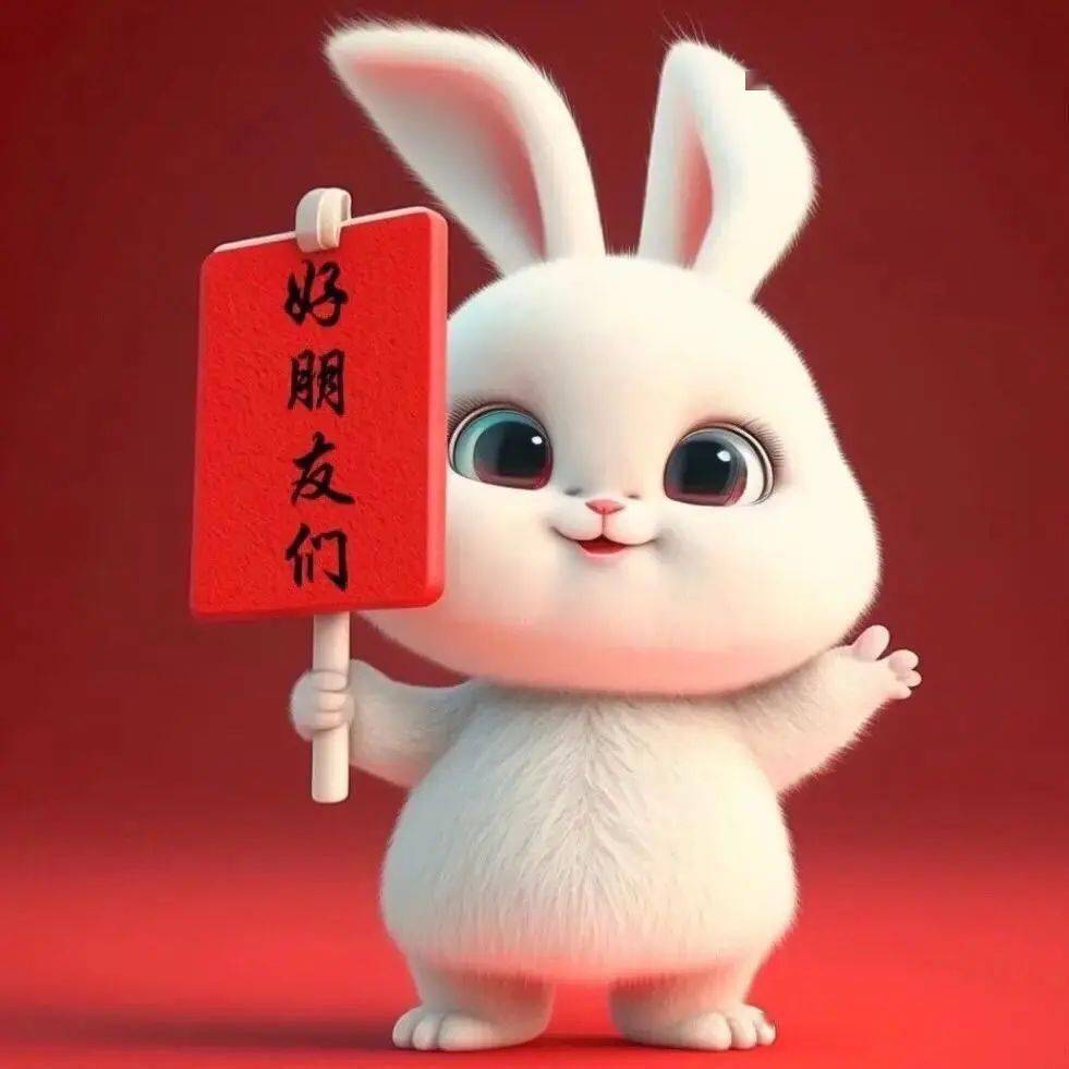 兔子玩偶举手表情包图片